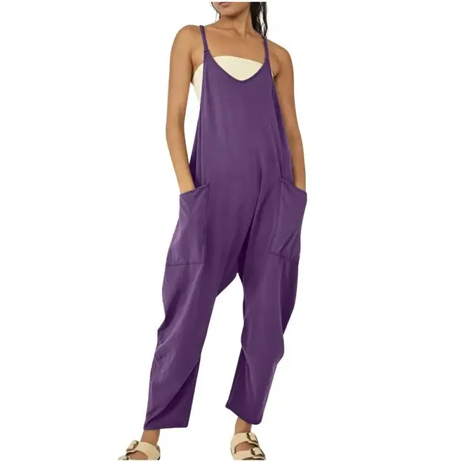 Women’s Casual Wide-Leg Jumpsuit – Loose Fit One-Piece