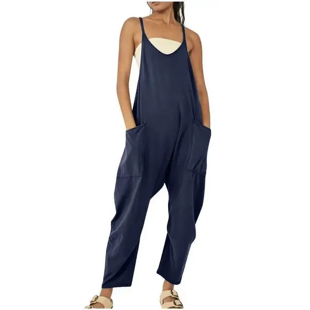 Women’s Casual Wide-Leg Jumpsuit – Loose Fit One-Piece