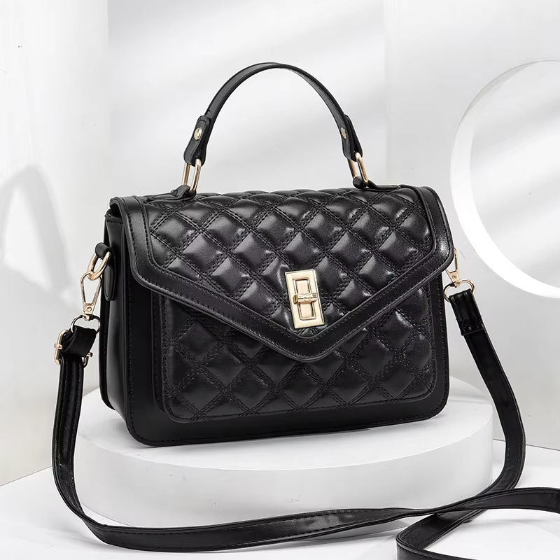 2025 Women’s PU Leather Shoulder Bag – Designer Small Square Messenger Handbag with Wallet